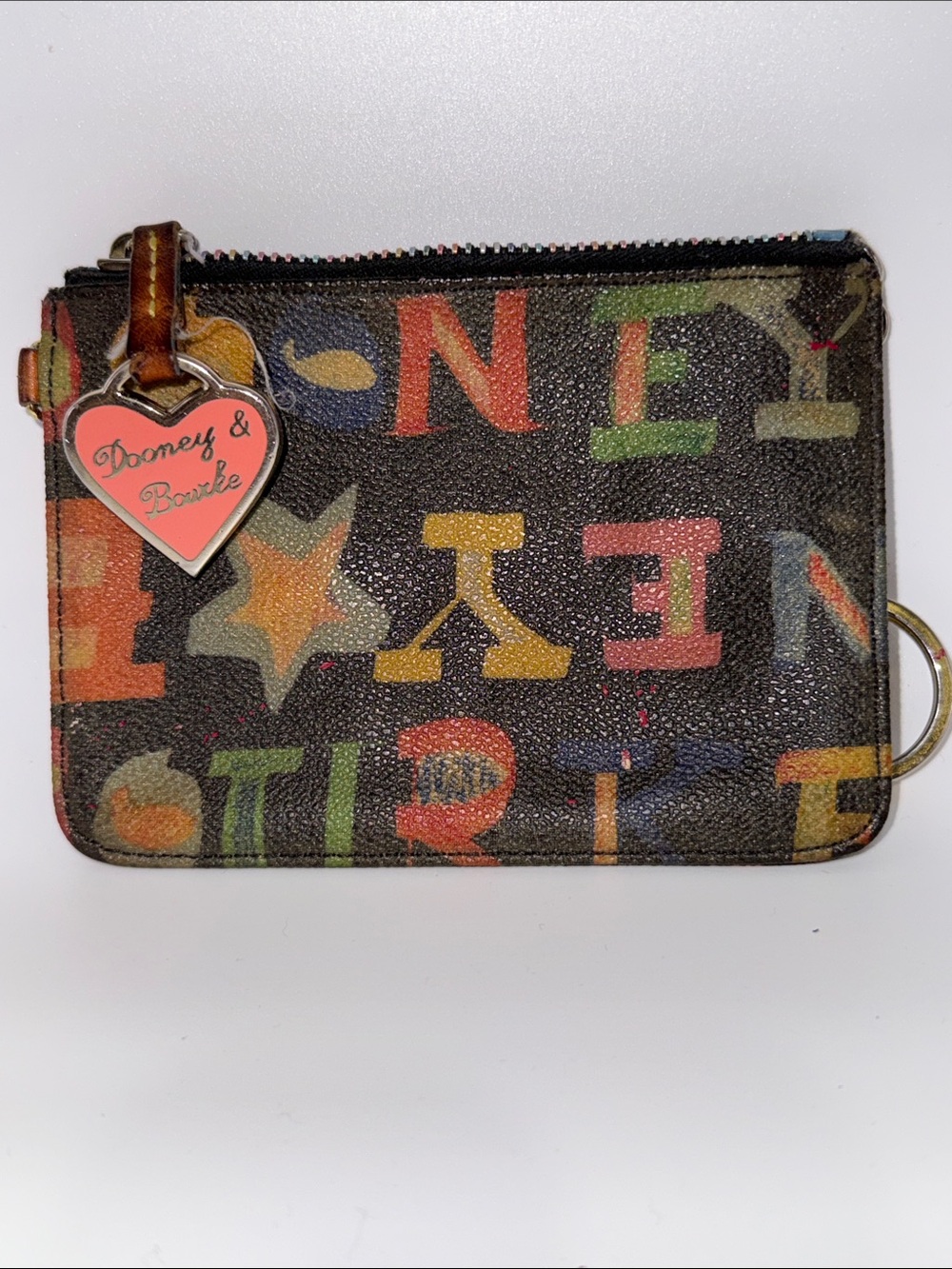 Dooney & Bourke Multicolor Logo Zip Coin Case
